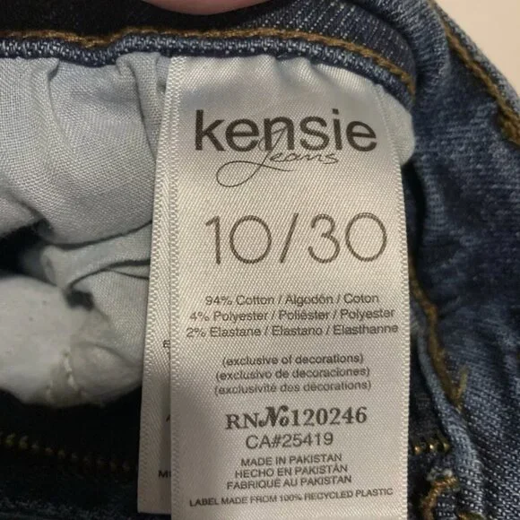 Kensie jeans vintage luxe Size 10/30 The High Rise Bootcut Cute Blue Distressed - Picture 4 of 6